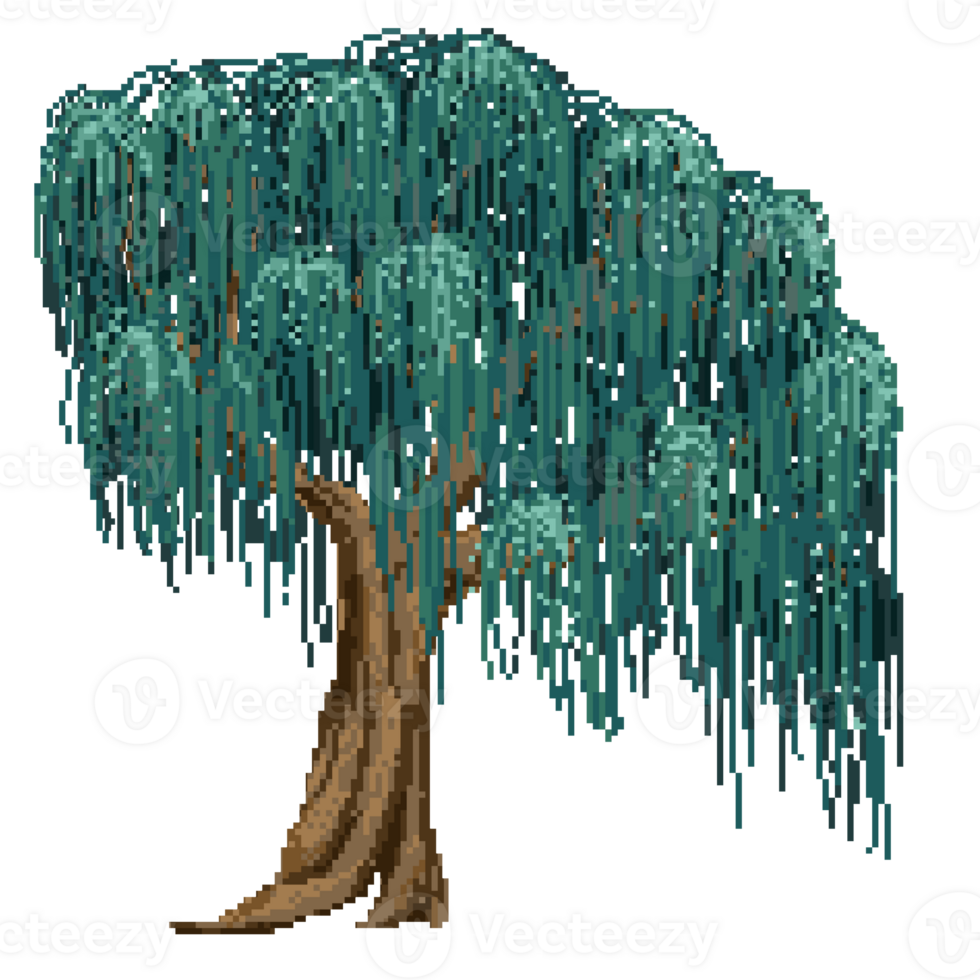 Pixel willow tree png