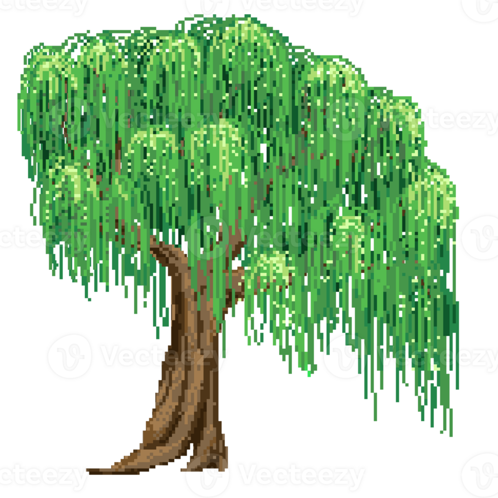 Pixel willow tree png