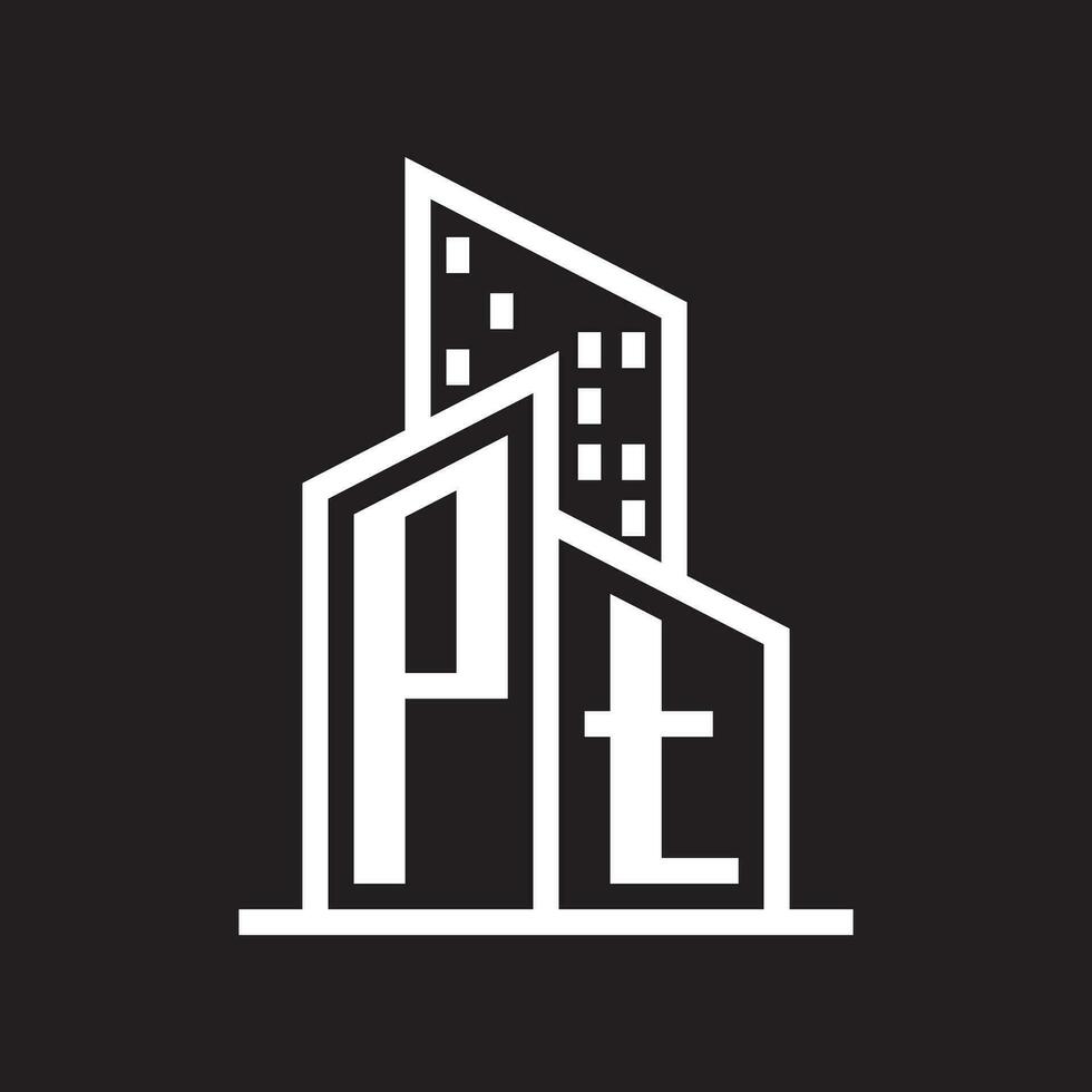 PT  real estate logo Design with building style , Logo Stock Vector