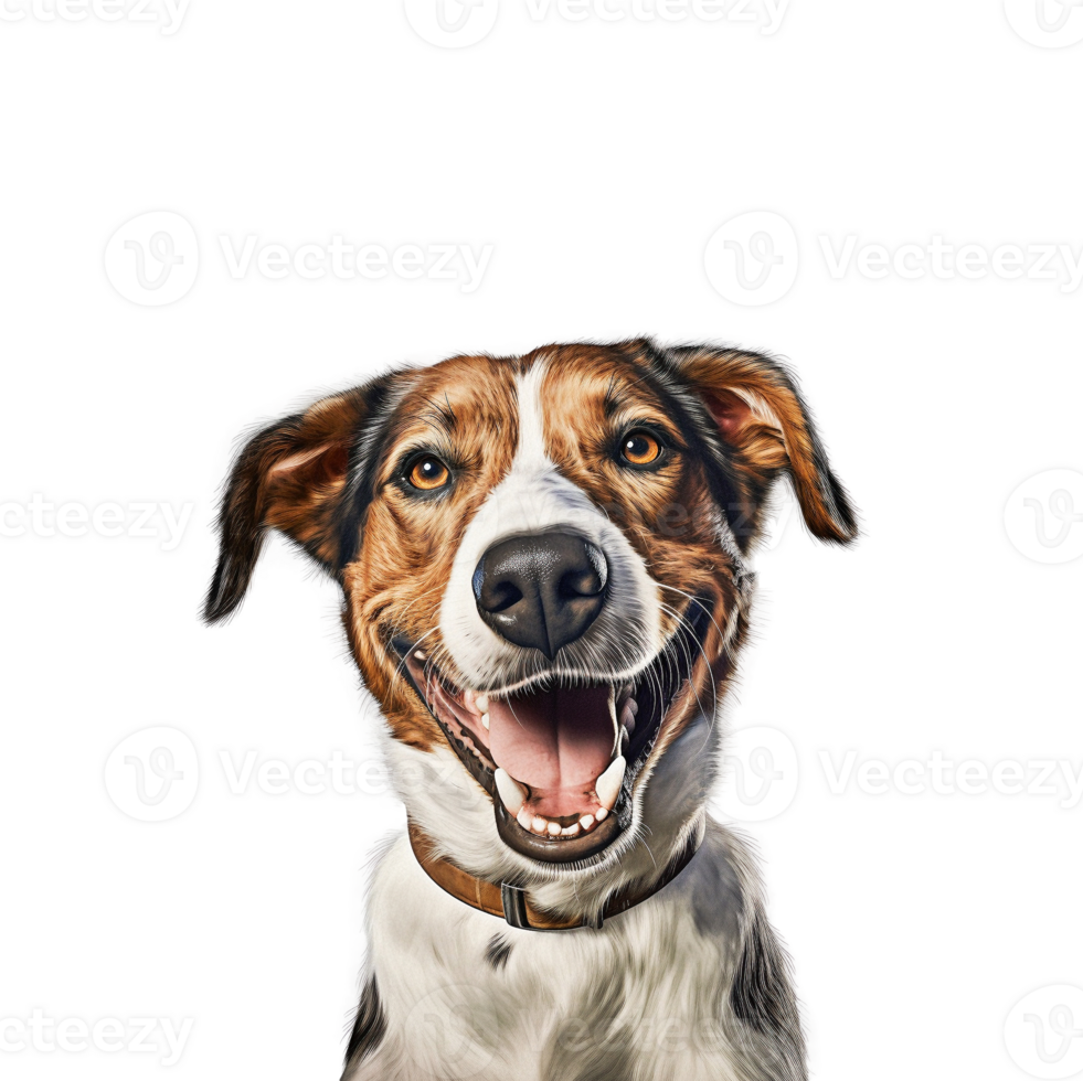 Happy dog isolated on transparent background, created with generative AI png