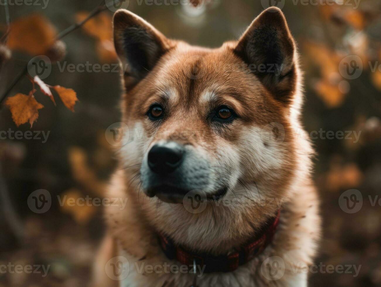 Akita dog created with Generative AI technology photo