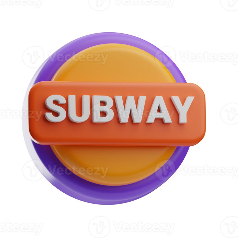 transport and sign object subway sign 3d illustration png