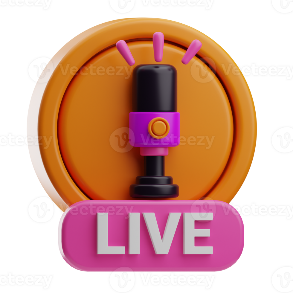 podcast Live Broadcast 3d illustration png