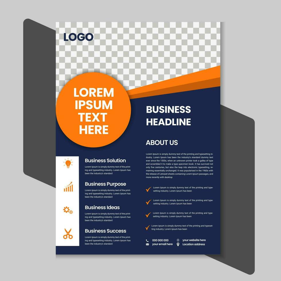Free geometric vector shape and clean a4 flyer borchure template design, Corporate business flyer, Brochure design with mockup