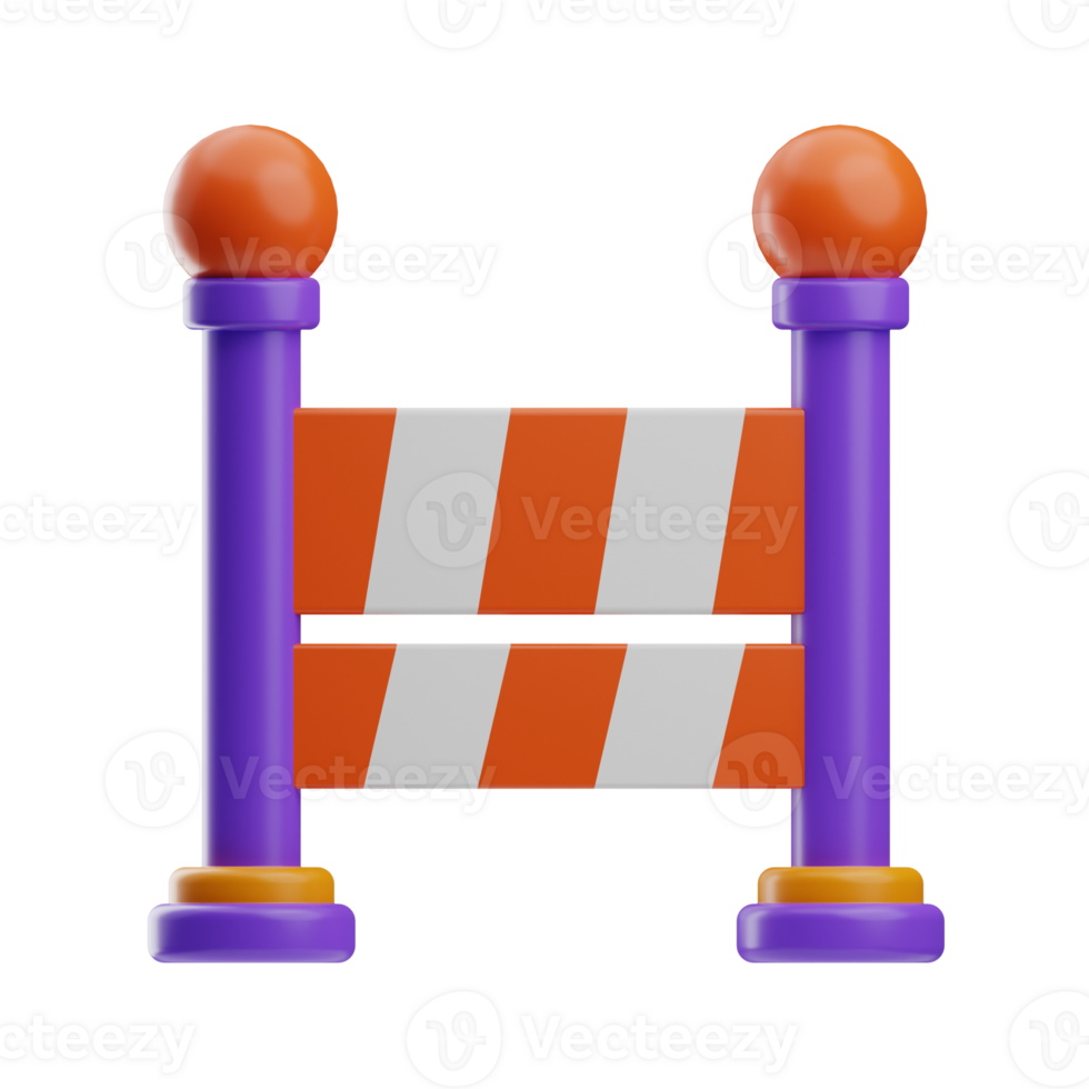 transport and sign object road block 3d illustration png