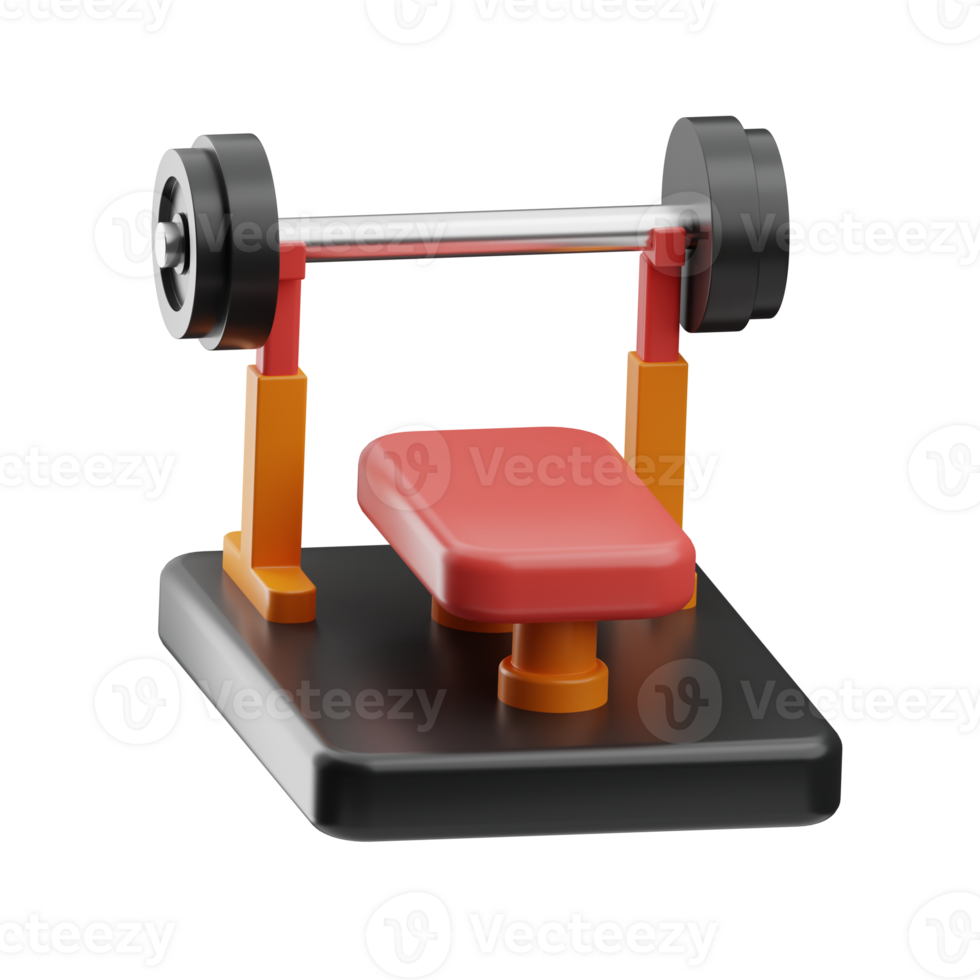 sport activity object Bench Press 3d illustration png
