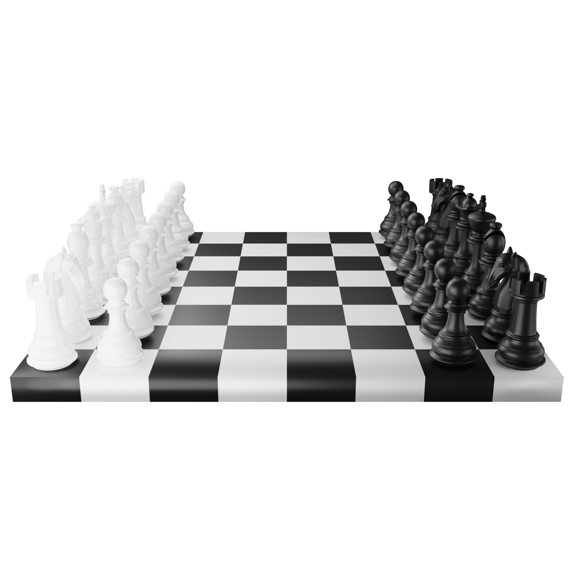 Volumetric chessboard, no figures, 3d, no background