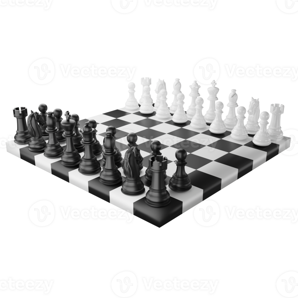 Chess board with piece setup flat clip art Vector Image