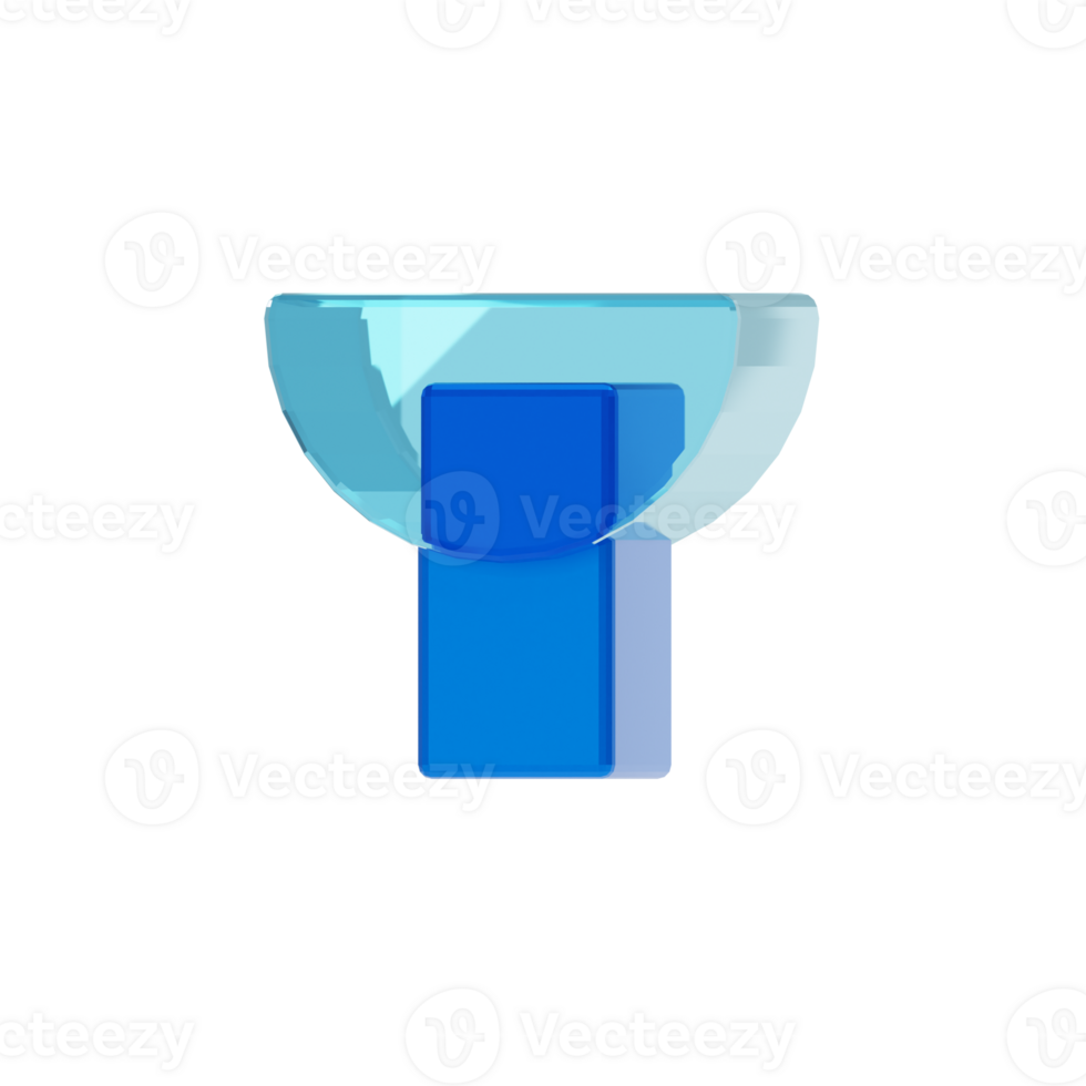 Blue Glass style 3d letter Y png