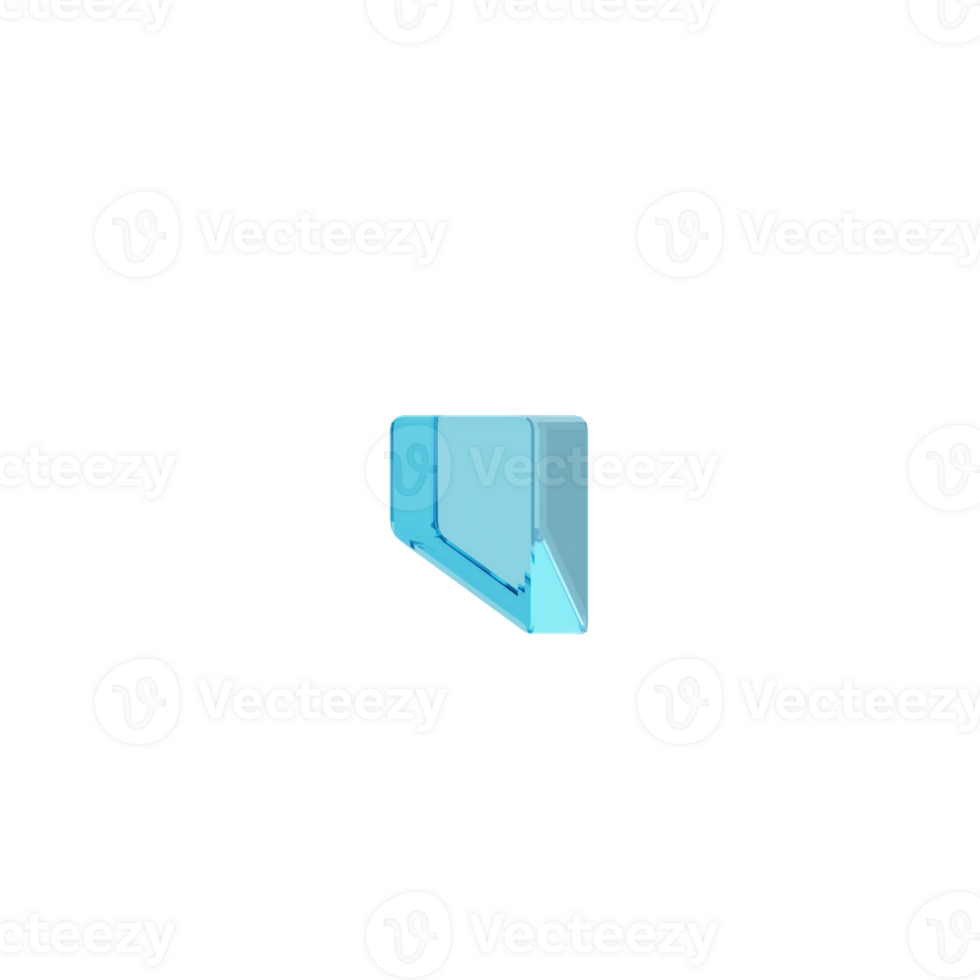 Blue Glass style 3d sign coma png