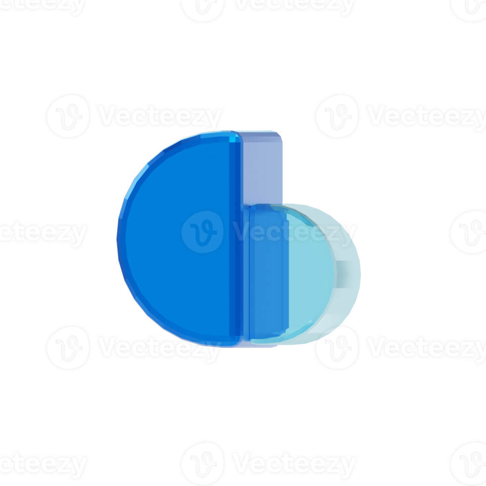 Blue Glass style 3d letter G png