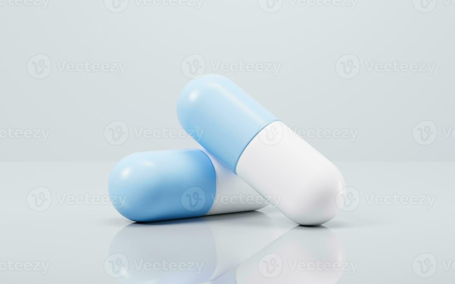 Medical pill with health care concept, 3d rendering. photo