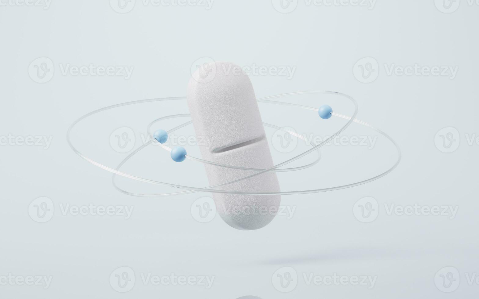 Medical pill with health care concept, 3d rendering. photo