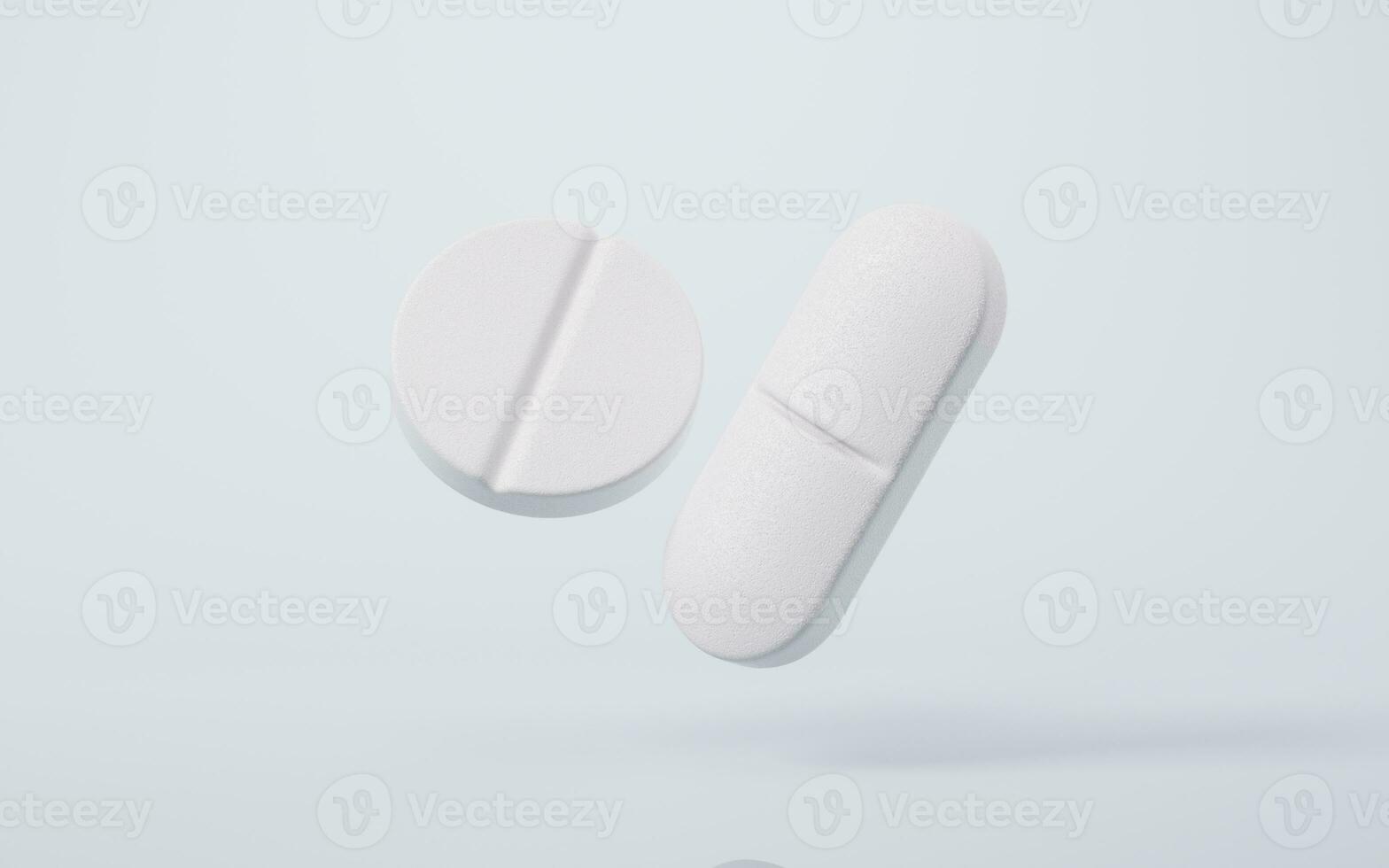 Medical pill with health care concept, 3d rendering. photo
