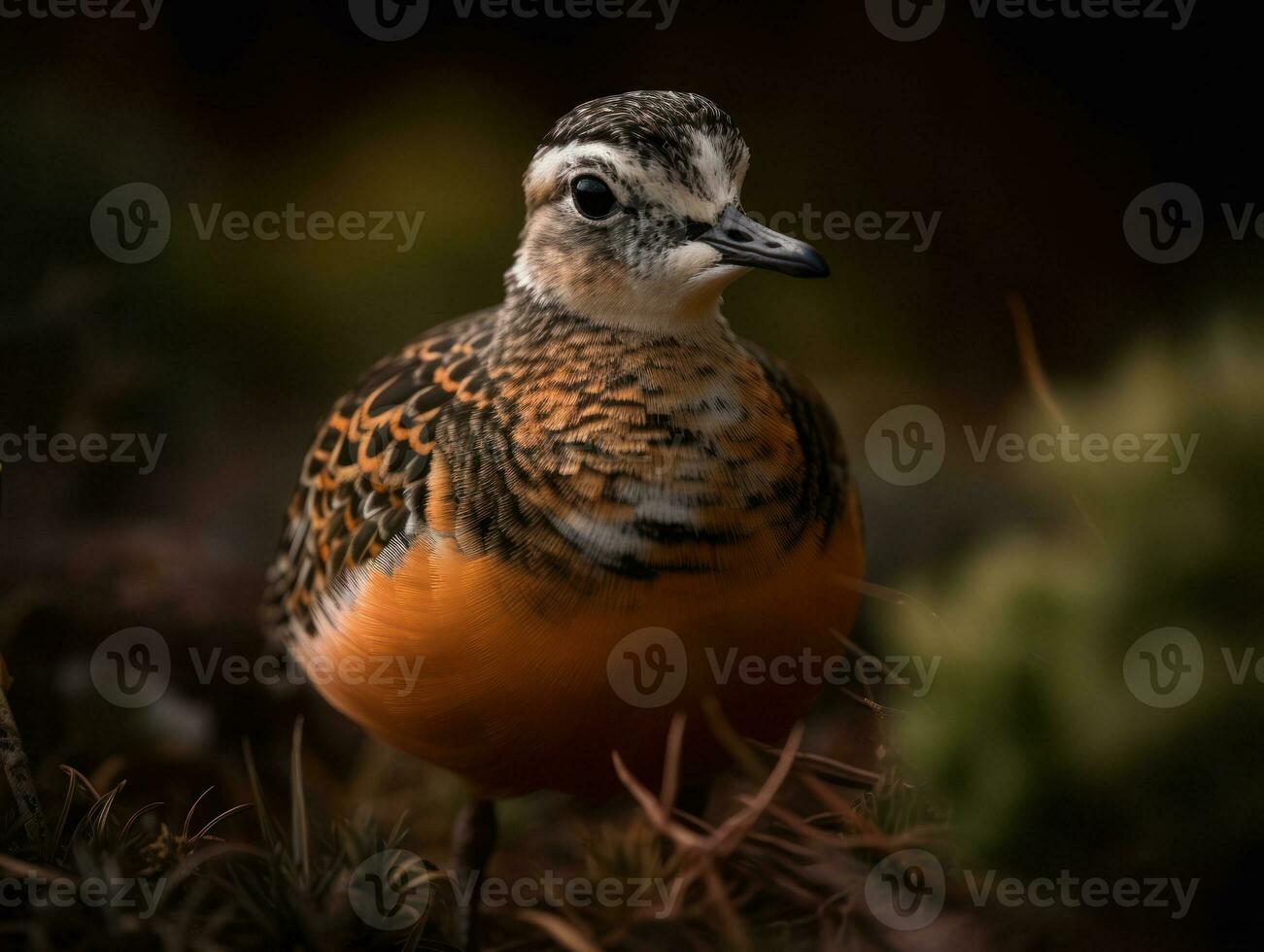 Dotterel bird portrait created with Generative AI technology photo