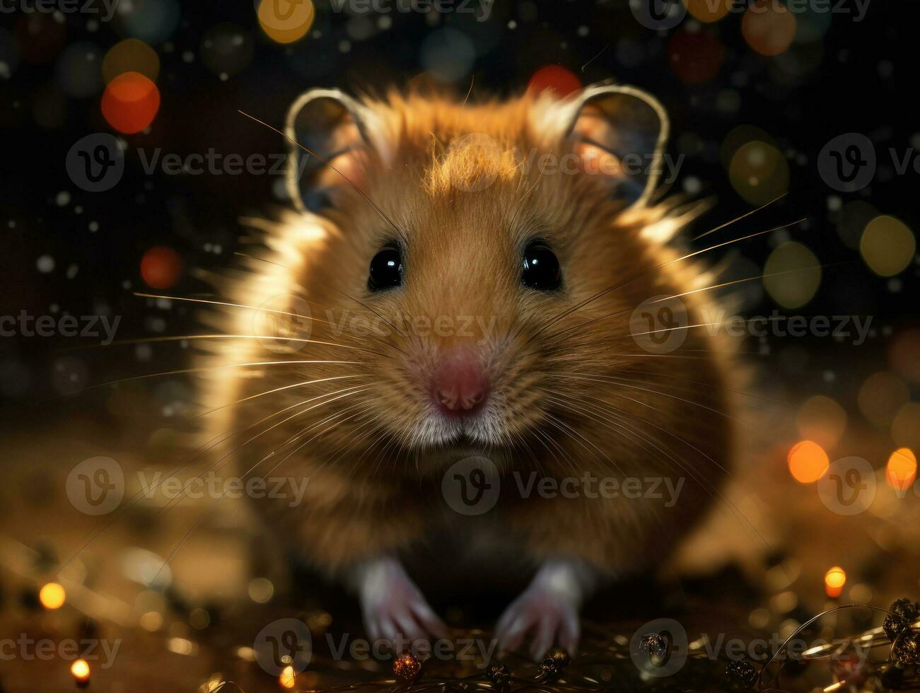 Hamster portrait created with Generative AI technology photo