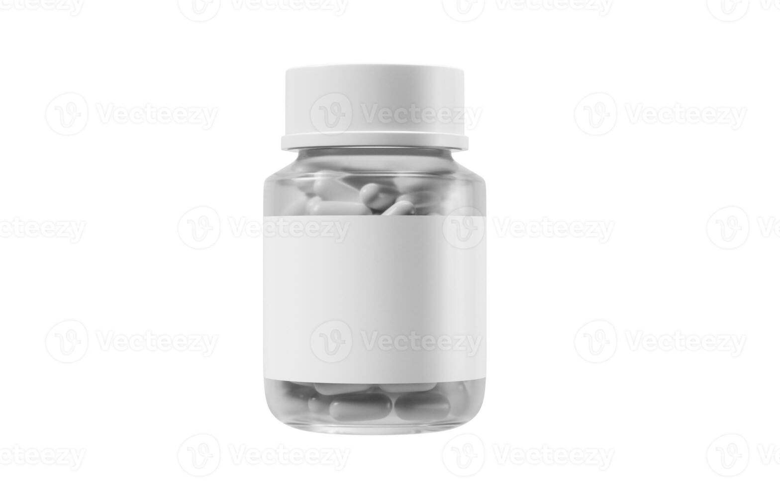 Medical pill bottle with health care concept, 3d rendering. photo