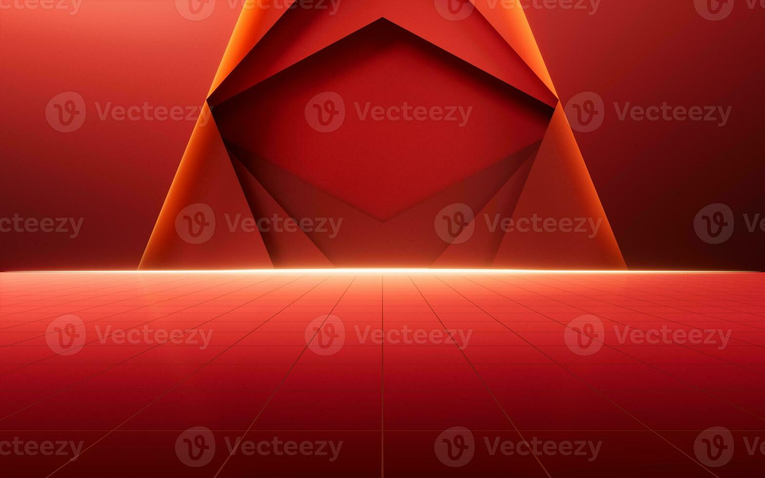 Red luxurious stage background, 3d rendering. photo