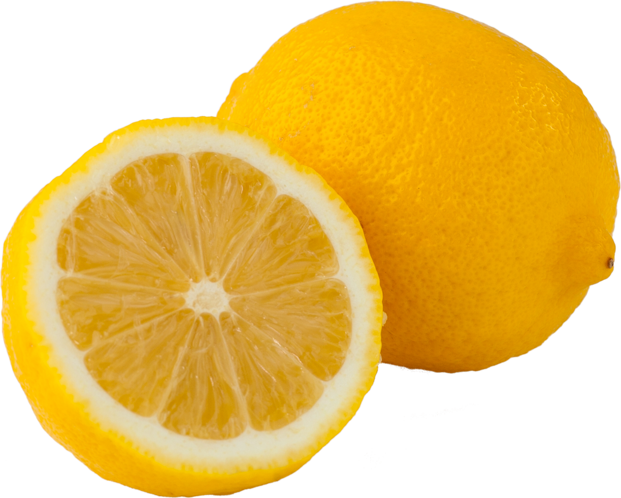 fruta de limón aislada sobre fondo transparente. png