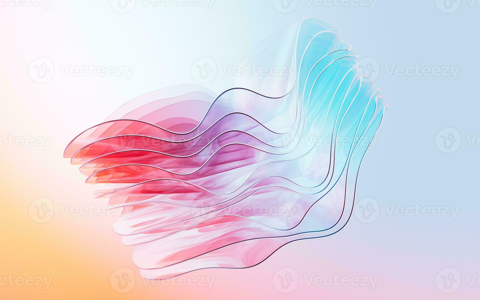 Gradient multilayer glass background, 3d rendering. photo