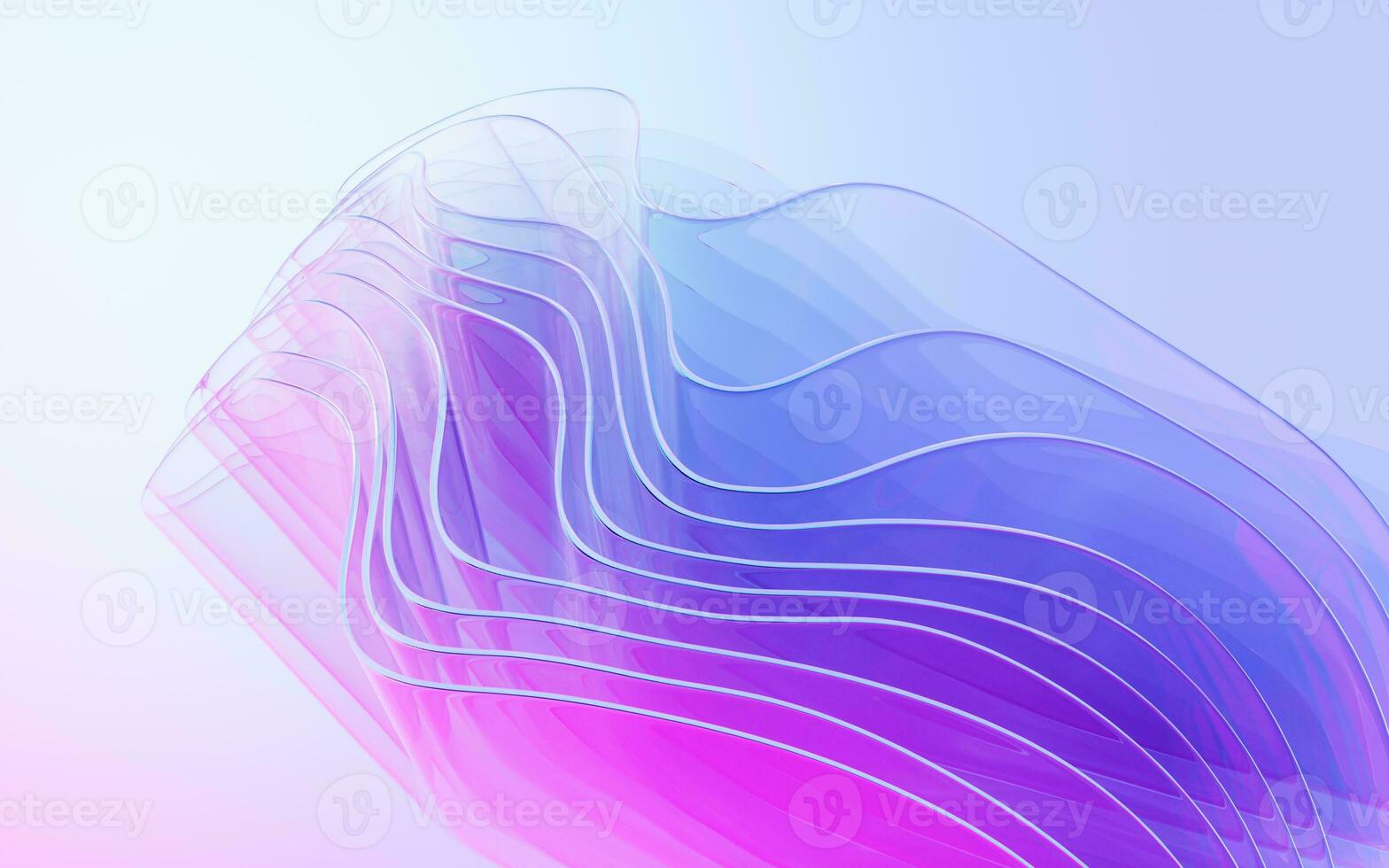 Gradient multilayer glass background, 3d rendering. photo