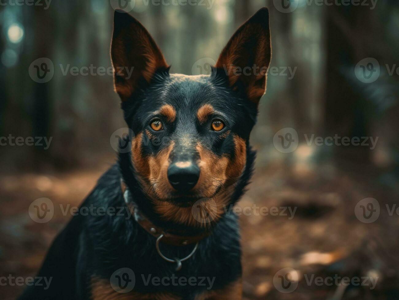 Australian Kelpie dog created with Generative AI technology photo