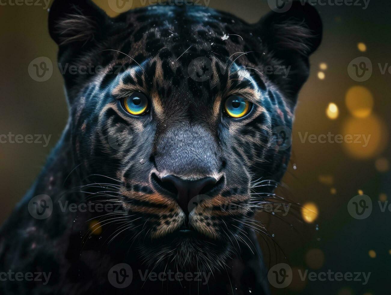 Panther portrait close up created with Generative AI technology photo