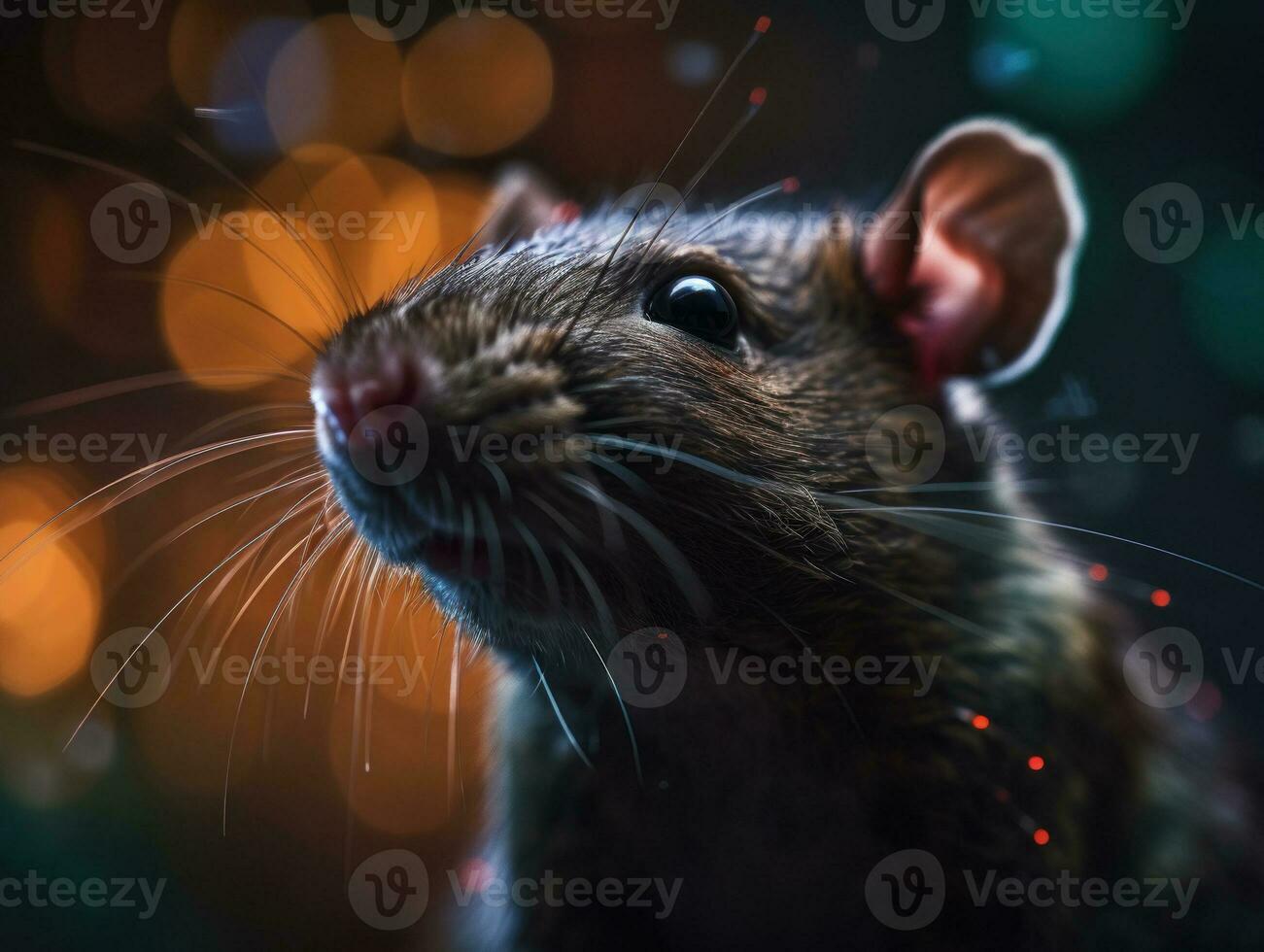 Rat portrait created with Generative AI technology photo