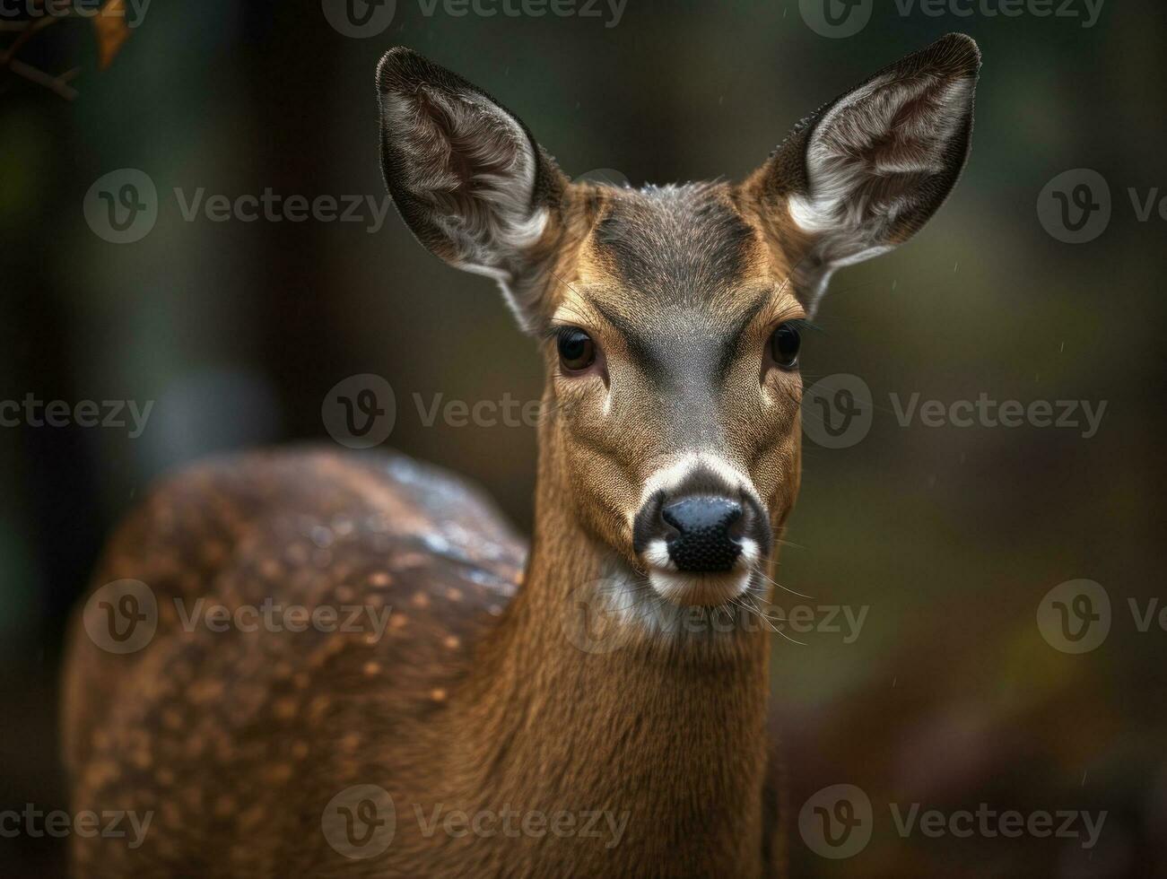 Deer portrait created with Generative AI technology photo