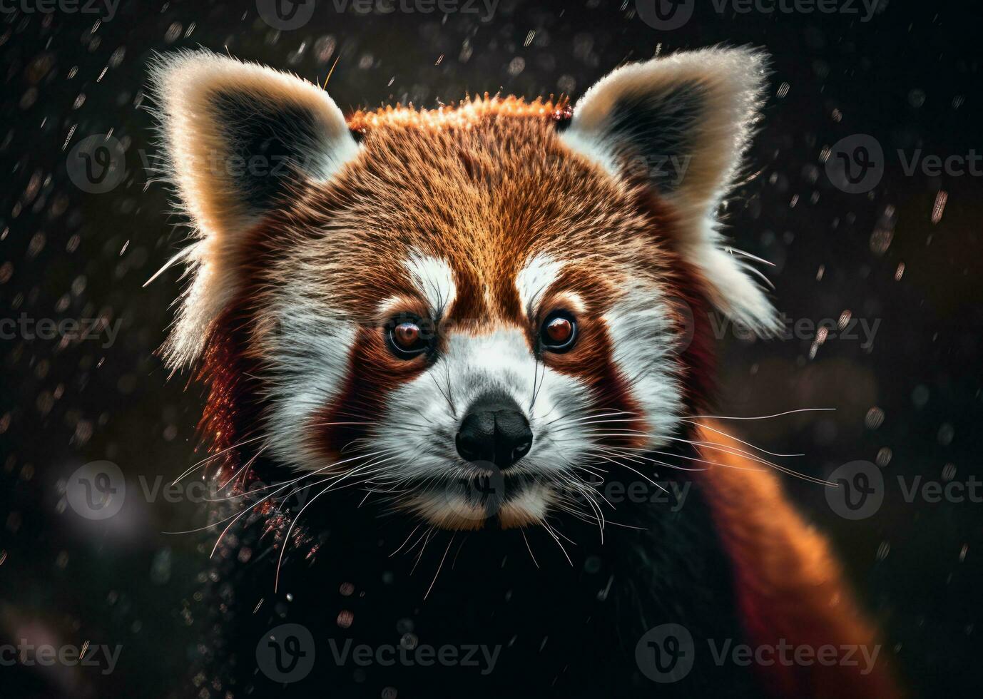 Red panda portrait created with Generative AI technology photo