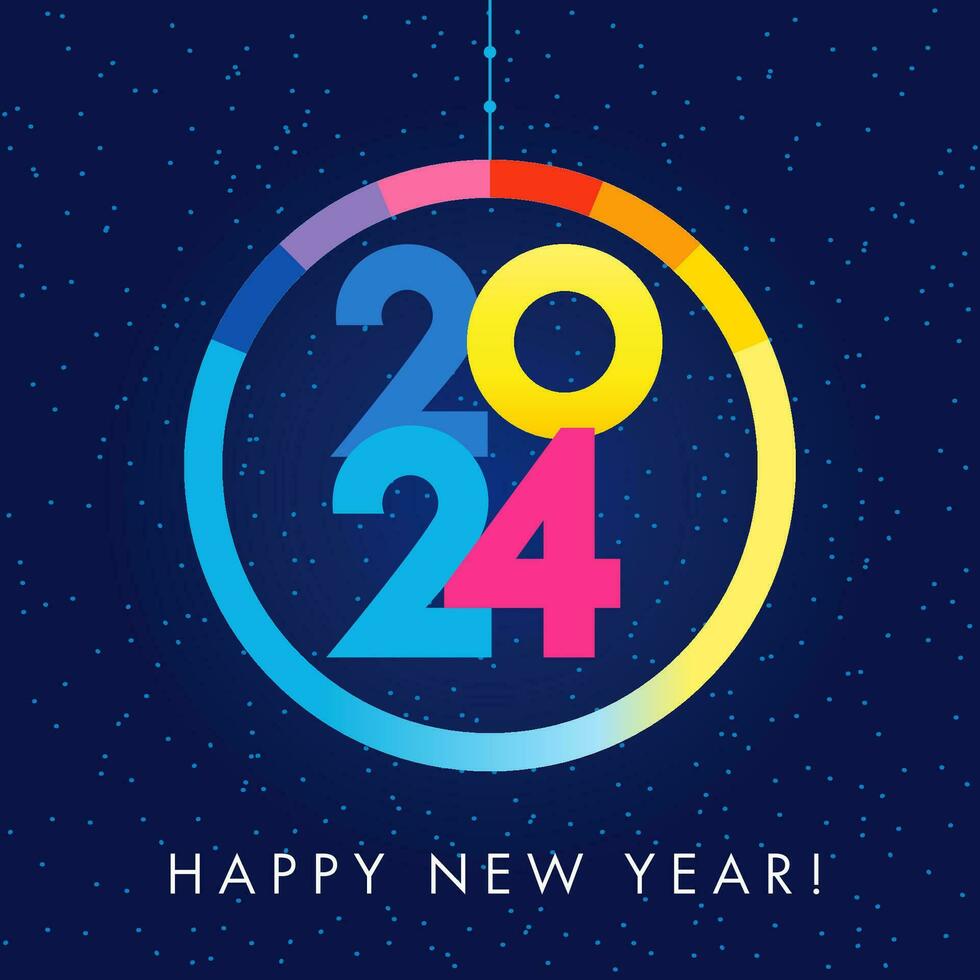 2024 Happy New Year greetings card. vector