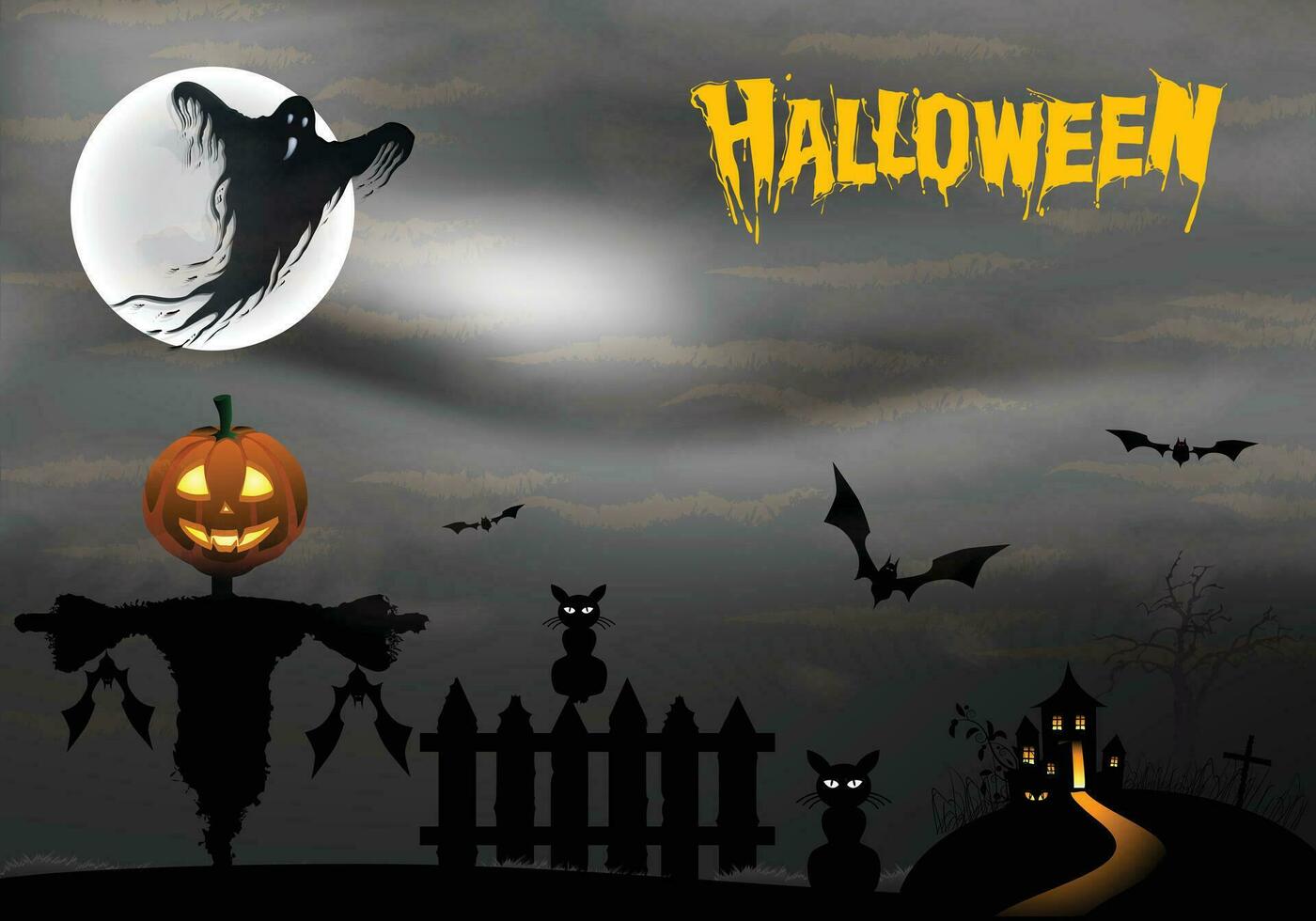 Halloween night party illustration  design vector