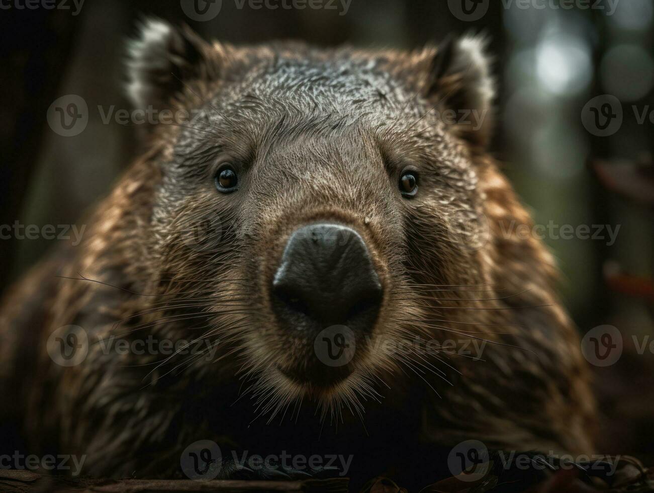 wombat retrato creado con generativo ai tecnología foto