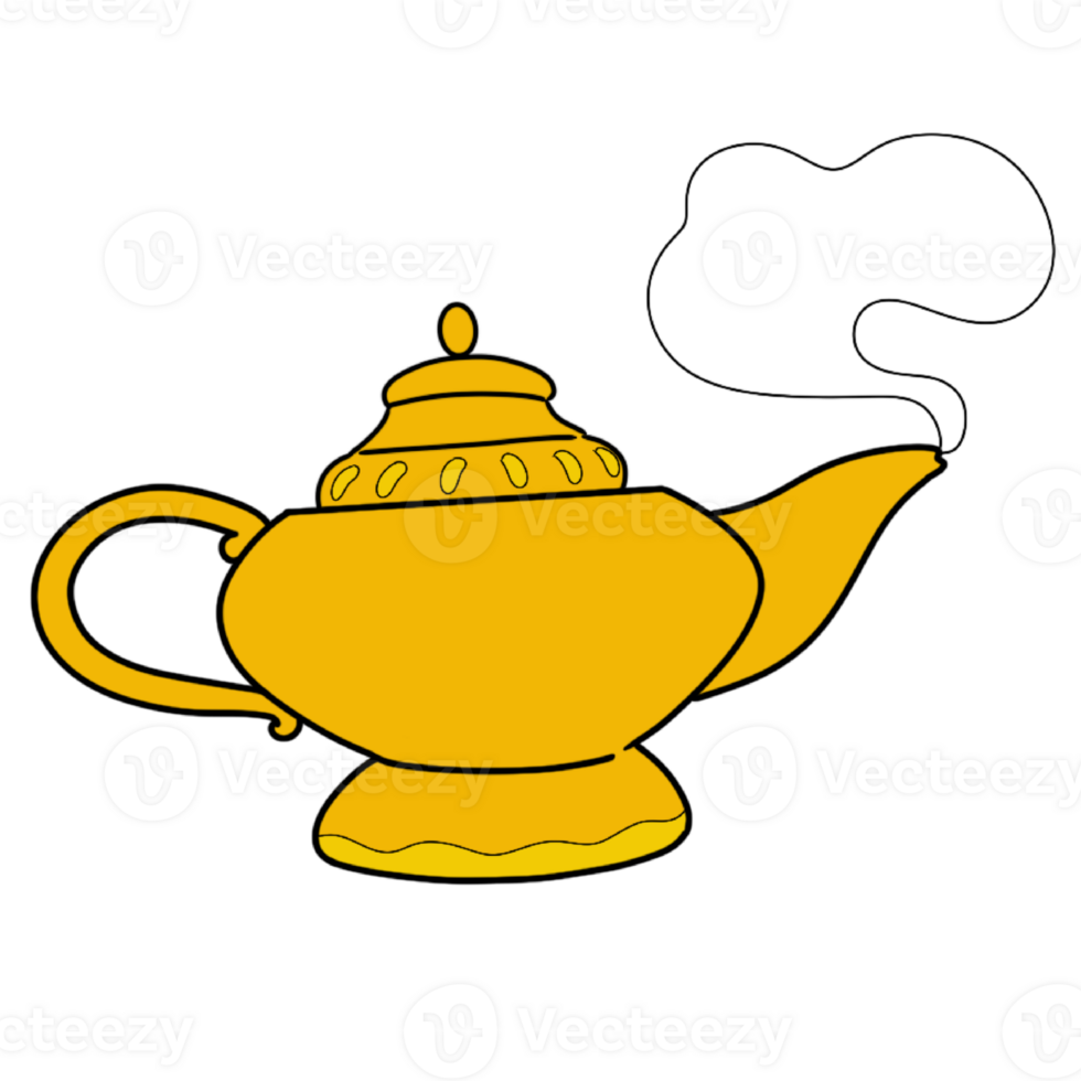 The illustration of a magic lamp png