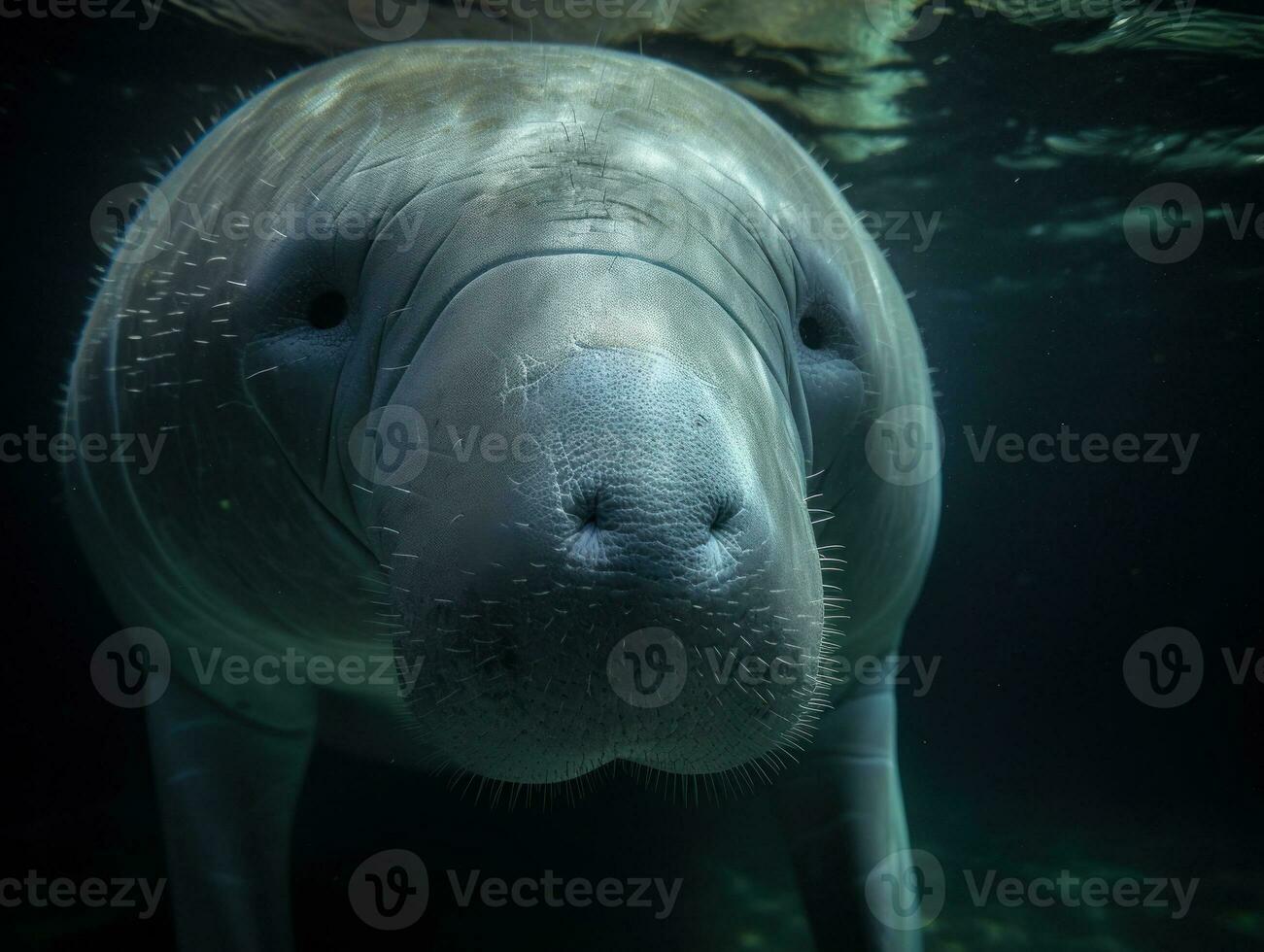 Dugong portrait created with Generative AI technology photo