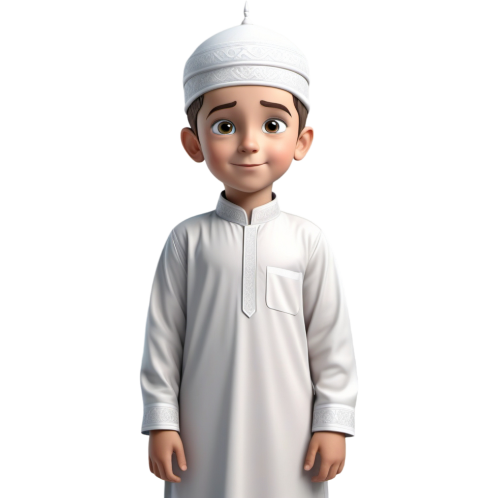 boy wearing muslim dress. AI Generative png