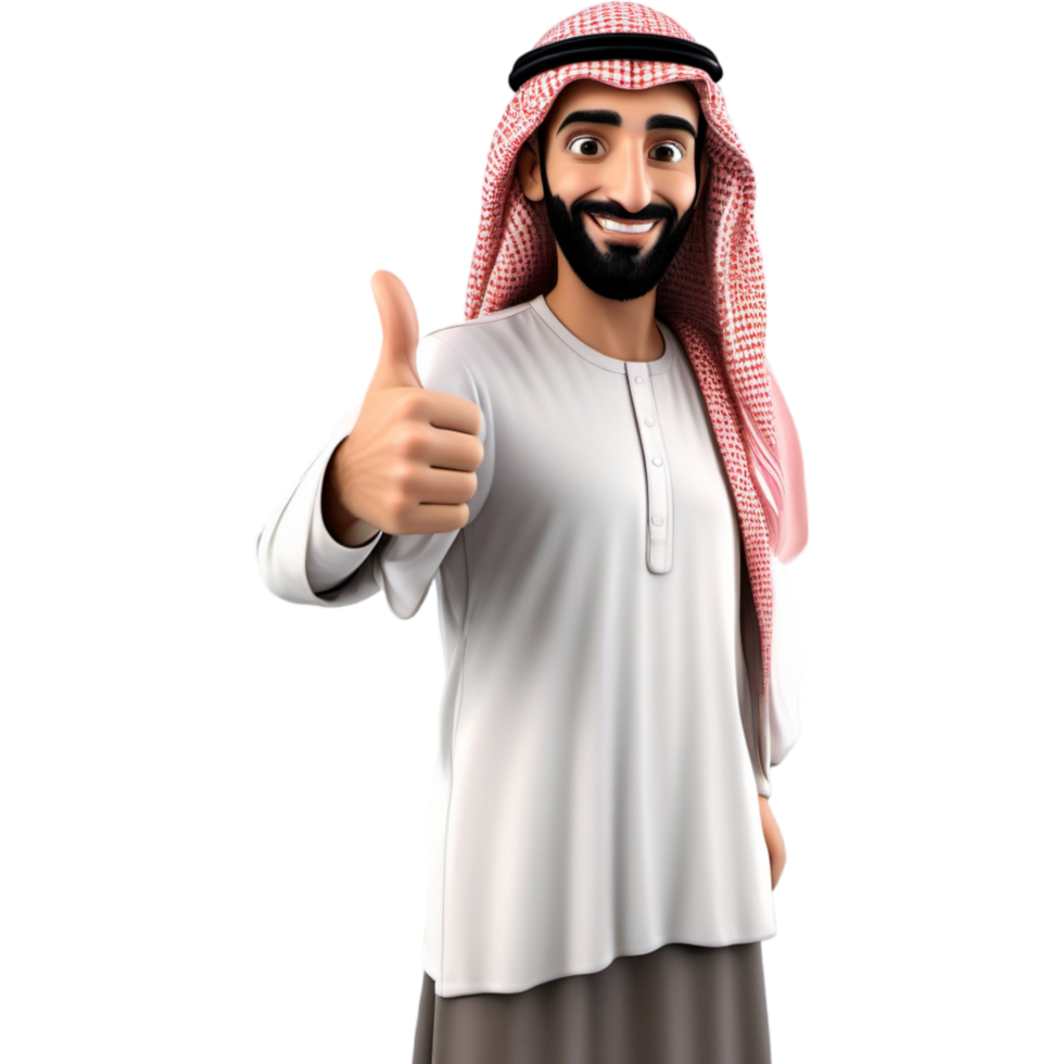 Arab man showing thumbs up. AI Generative 29572112 PNG