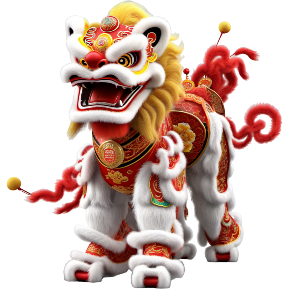 Chinese new year lion dance. AI Generative png