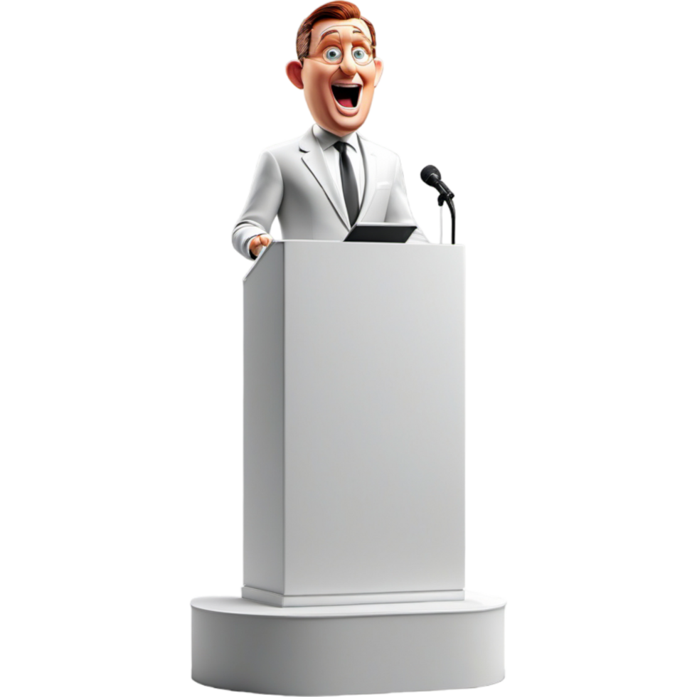 3d orator speaking tribune. AI Generative png