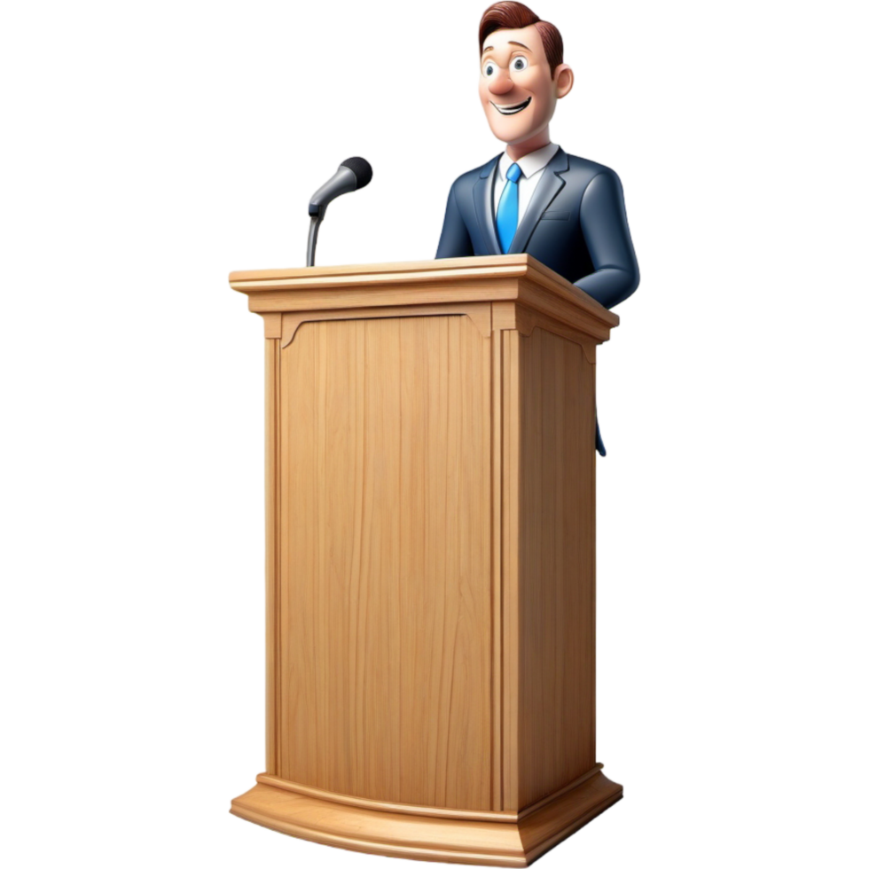 3d orator speaking tribune. AI Generative png