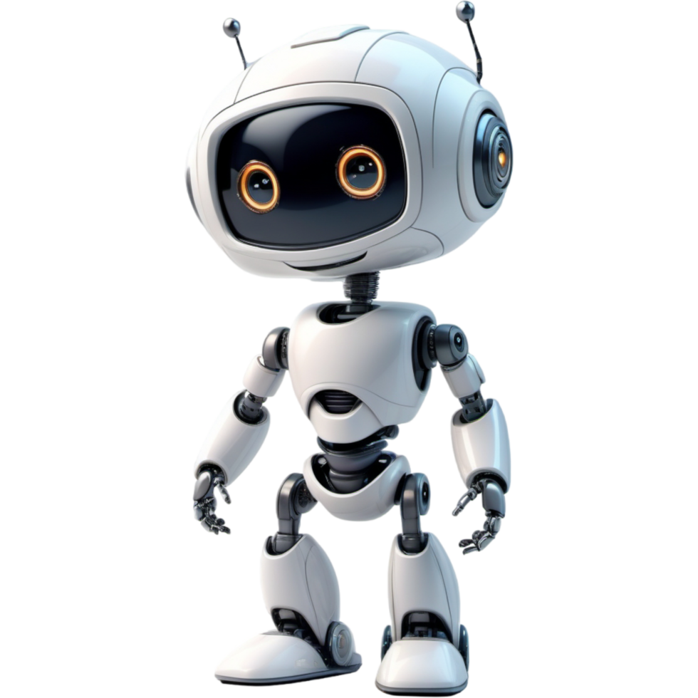 Cute robot character. AI Generative png