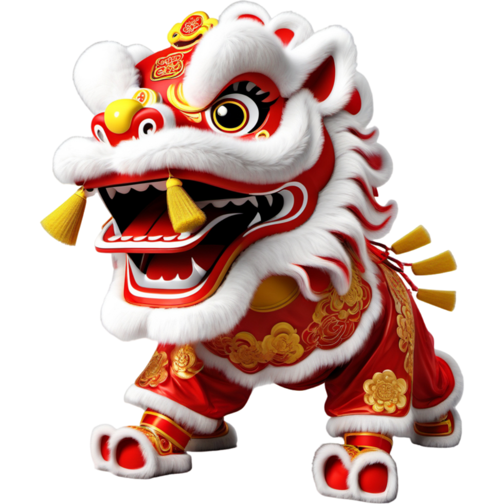Chinese new year lion dance. AI Generative png