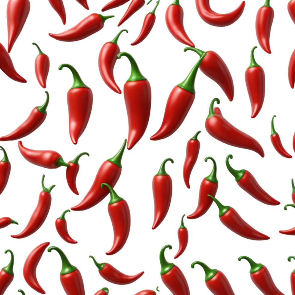 Red chili 3D illustration isolated. AI Generative png