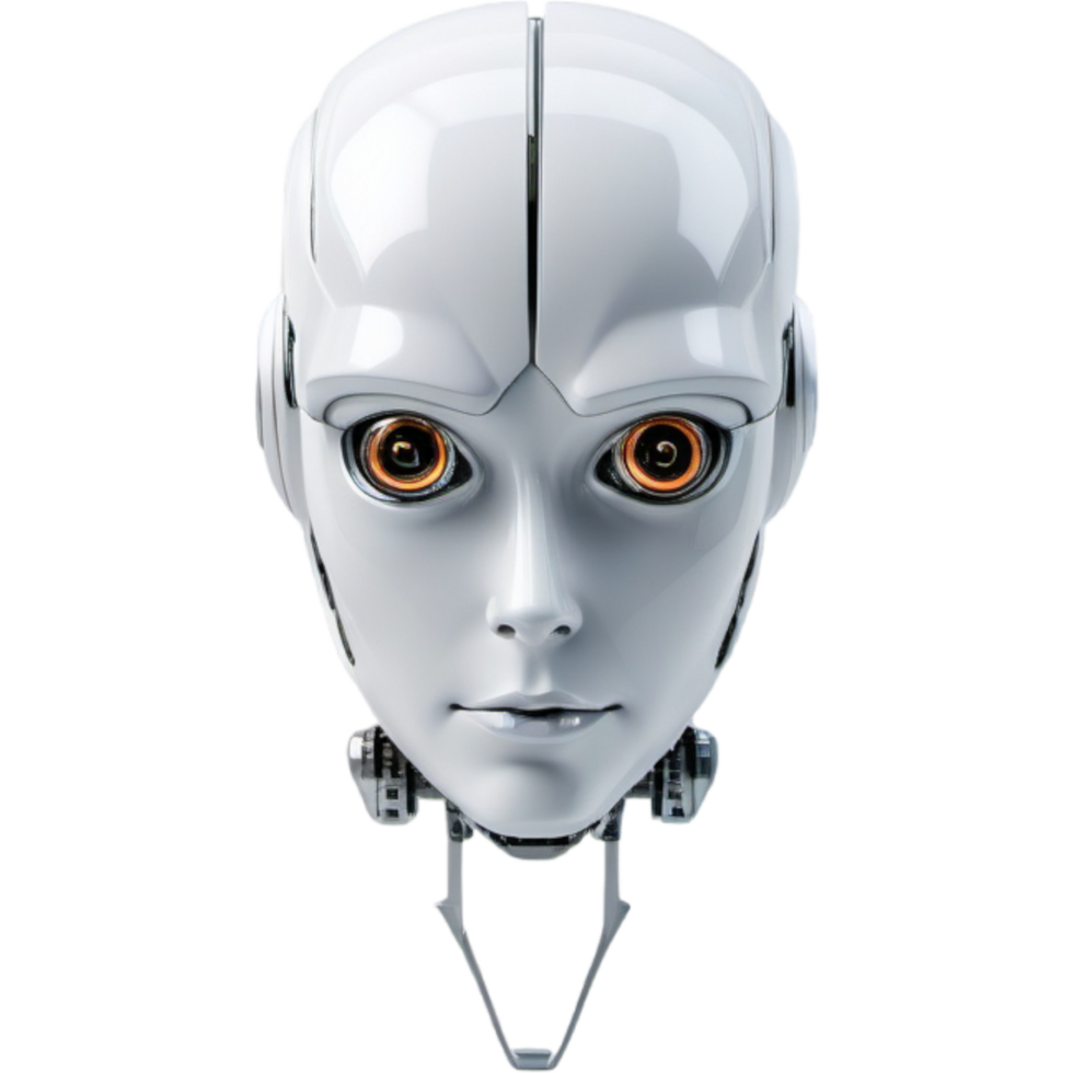 Robot android head. AI Generative png