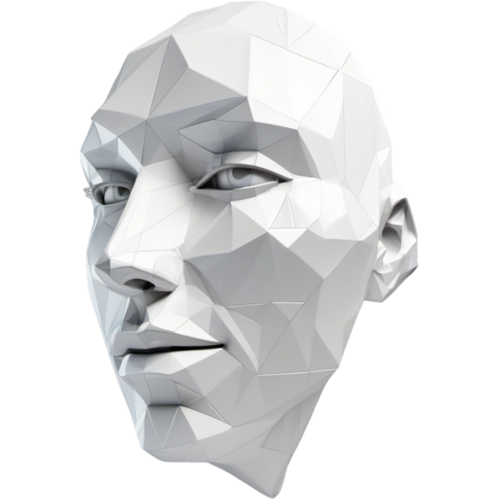 abstract polygonal face. AI Generative png