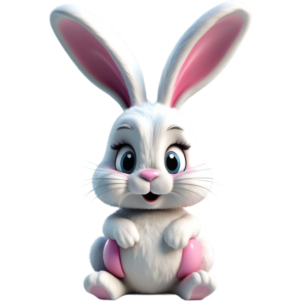 3d easter bunny. AI Generative png