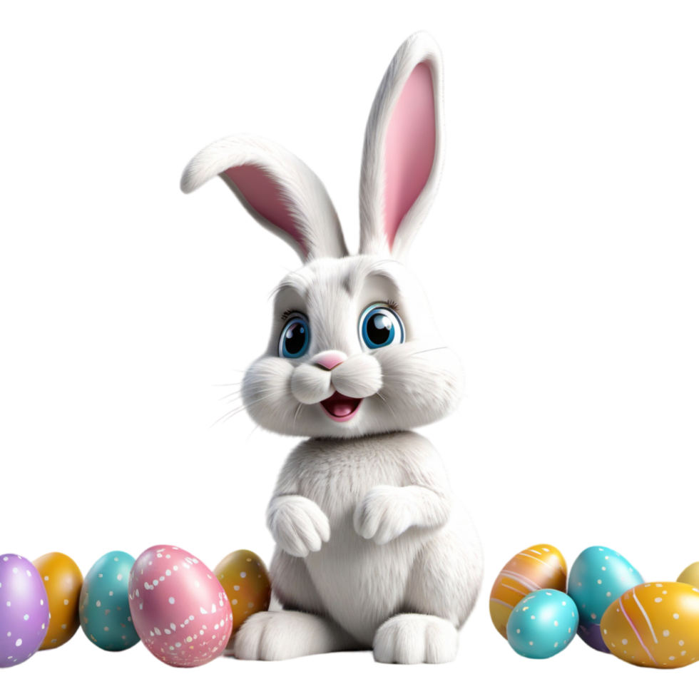 3d easter bunny. AI Generative png