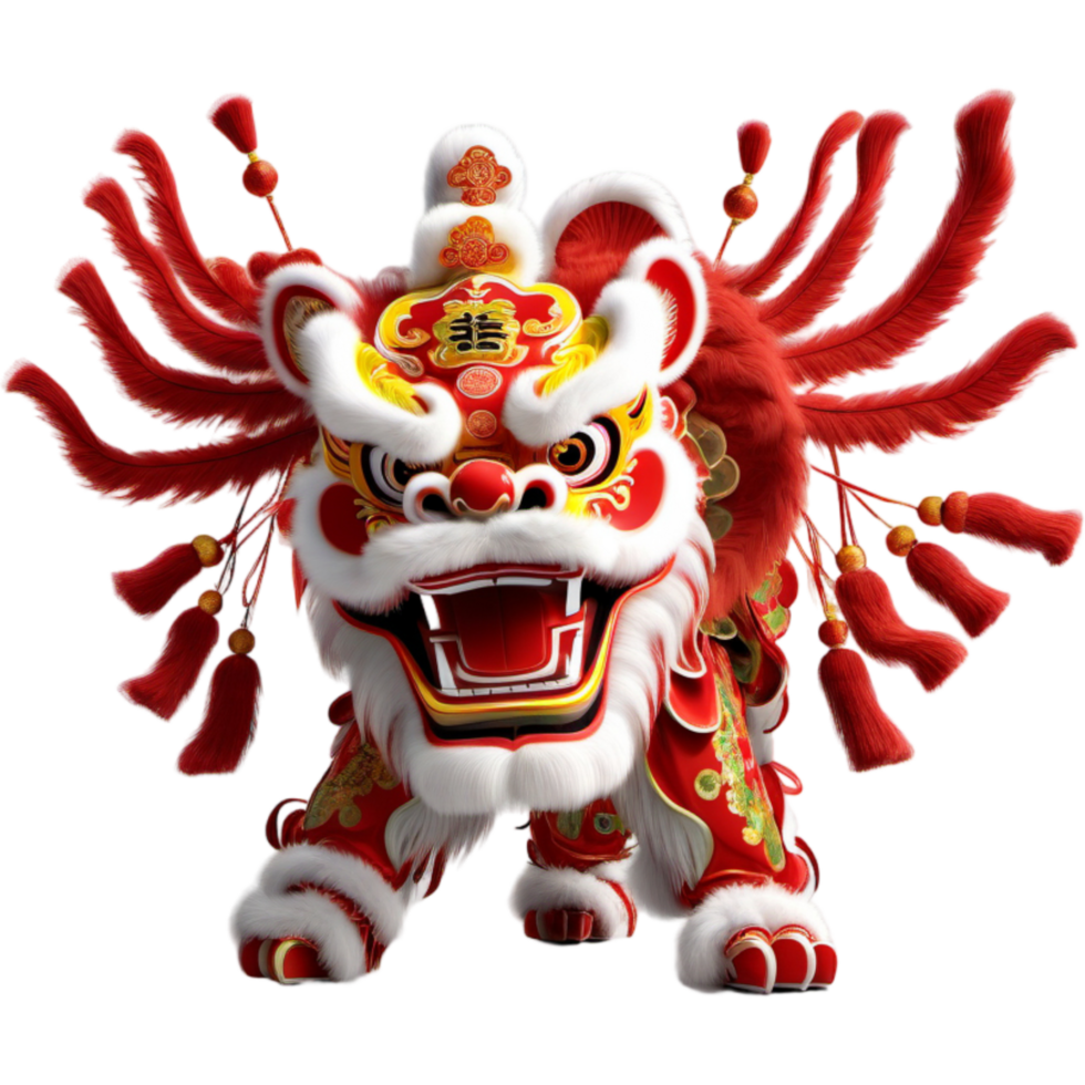 Chinese new year lion dance. AI Generative png