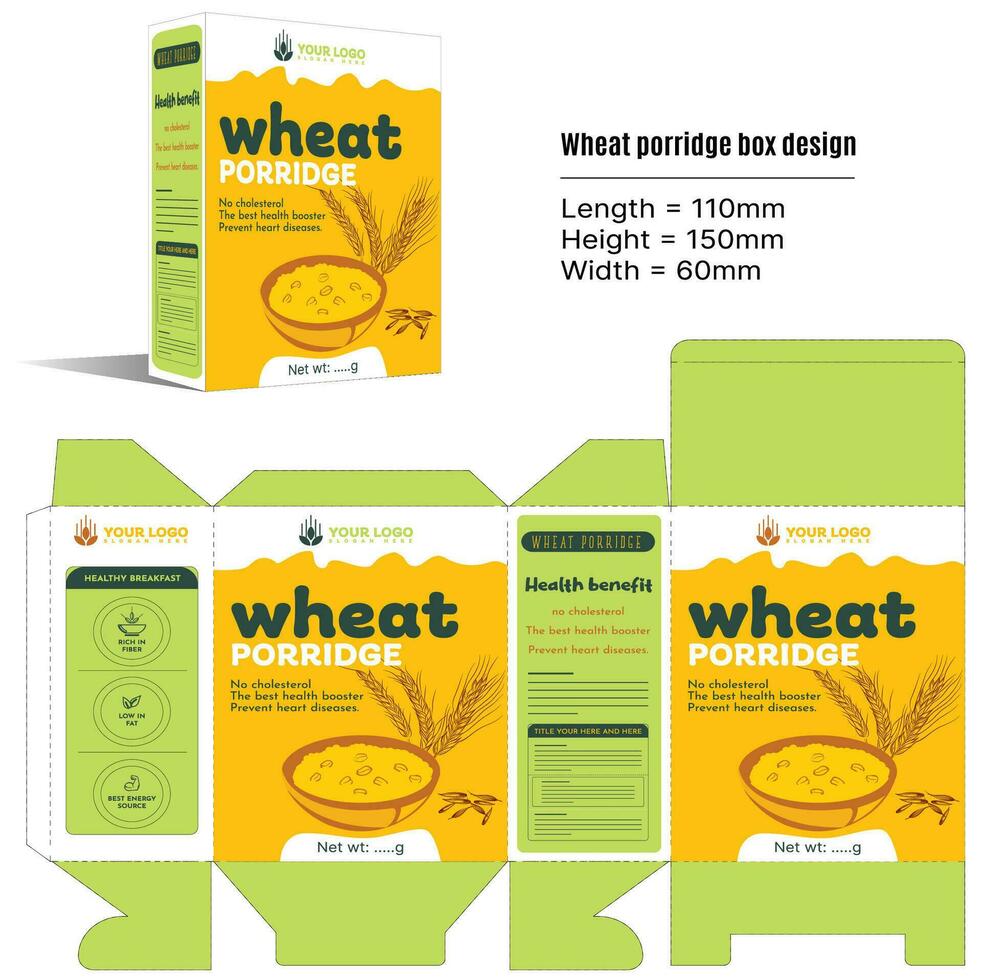 A Wheat porridge box design vector