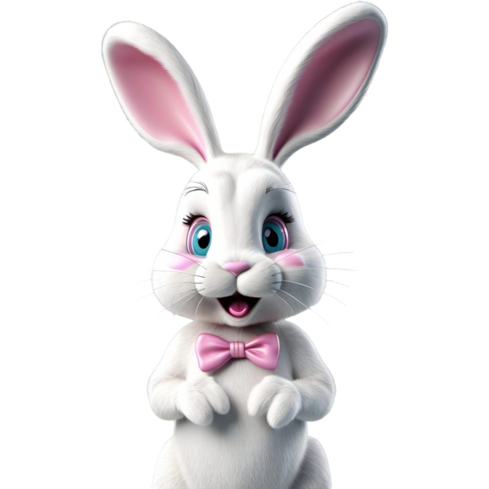 3d easter bunny. AI Generative png